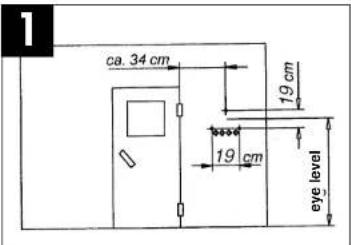 ca. 34 cm 19 cm 19 cm eye level
