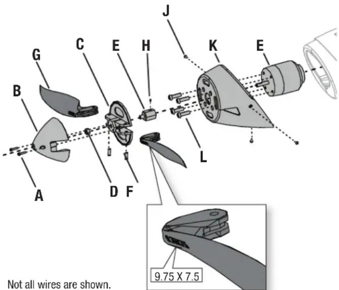 G C E H J K E B L A D F Not all wires are shown. 9.75 X 7.5