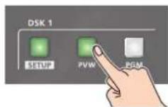 ROLAND VR-120HD - Press the DSK 1 [PVW] button to turn on the preview output (lit). - 1