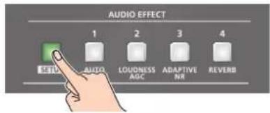 AUDIO EFFECT 1 2 3 4 SET AUTO LOUDNESS AGC ADAPTIVE INR REVERB