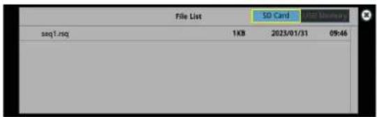 File List SD Card SEQ Summary seq1.sql 1KB 2023/01/31 09:46