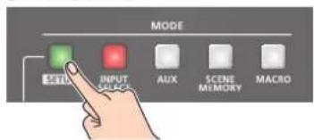 MODE SETU INPUT SALACE AUX SCENE MEMORY MACRO