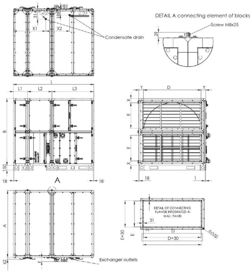 Soler & Palau DUOVENT MODULAR DV - BASIC DIMENSIONS OF DUOVENT® MODULAR DV/RV UNITS - 3