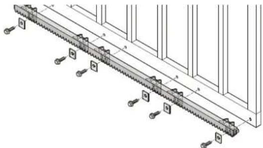 Technical diagram of a mechanical assembly with labeled components and mounting holes