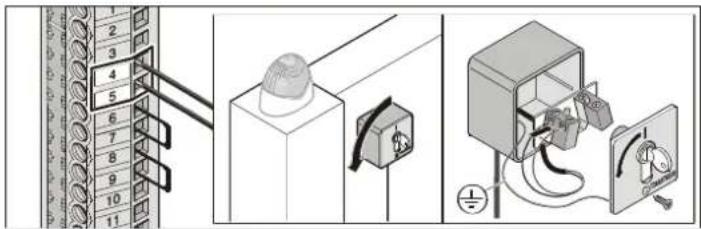 Diagram illustrating electrical circuit components including panel connections, a hard switch, and an electrical socket with wiring.