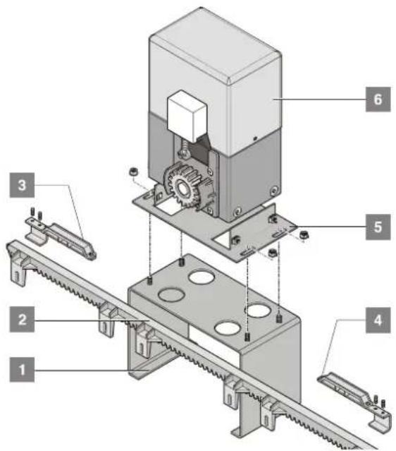 Technical diagram of a mechanical assembly with numbered components for identification