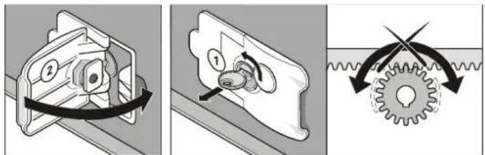 Technical diagram illustrating gear meshing and cutting process with labeled components and directional arrows