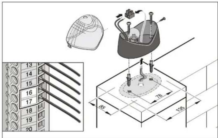 Technical diagram showing a mechanical assembly with numbered components and dimensional annotations in millimeters.