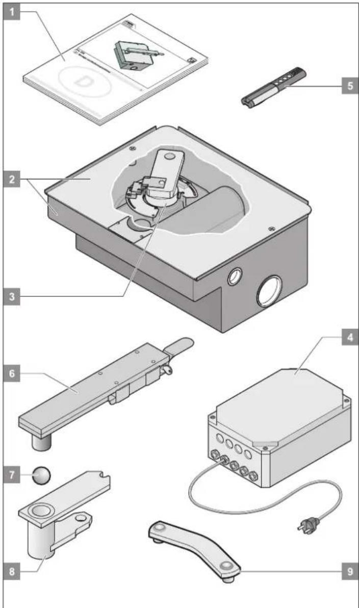 Exploded view diagram of a mechanical device with numbered parts for identification