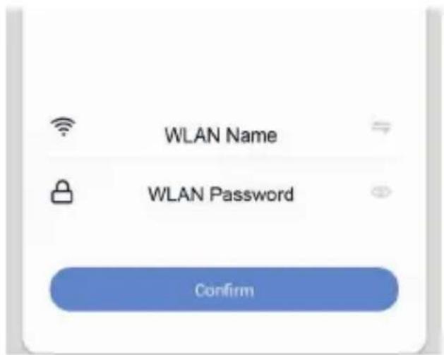 WLAN Name WLAN Password Confirm