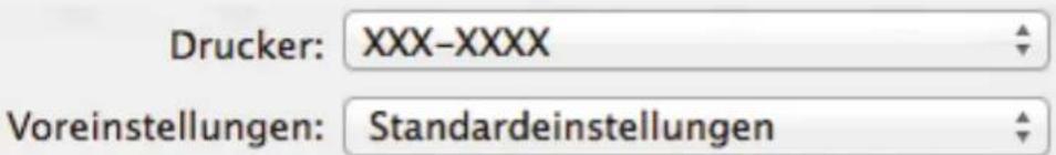 Drucker: XXX-XXXX Voreinstellungen: Standardeinstellungen