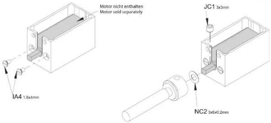 Motor nicht enthalten Motor sold separately JA4 1.6x4mm JC1 3x3mm NC2 3x6x0.2mm