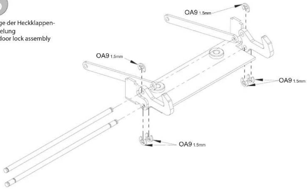 e der Heckklappen- elung floor lock assembly OA9 1.5mm OA9 1.5mm OA9 1.5mm