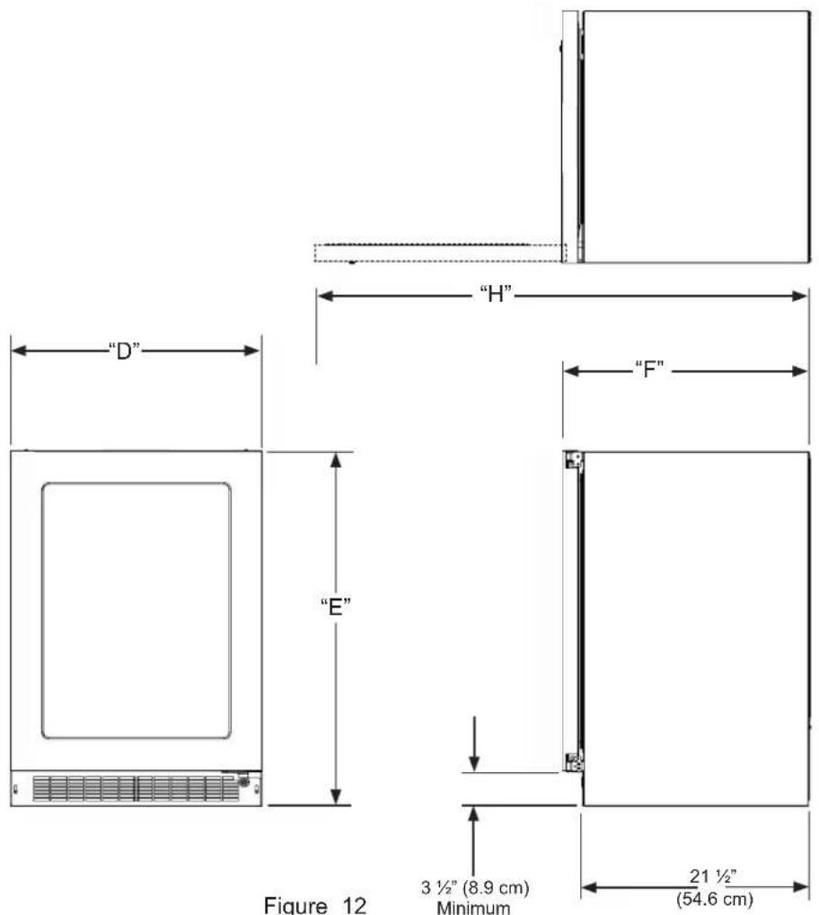 "H" "D" "E" Figure 12 3 ½" (8.9 cm) Minimum 21 ½" (54.6 cm)