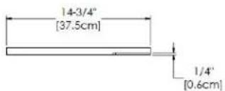 14-3/4" [37.5cm] 1/4' [0.6cm]