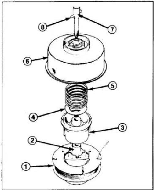 Technical diagram of a mechanical assembly with numbered components for identification