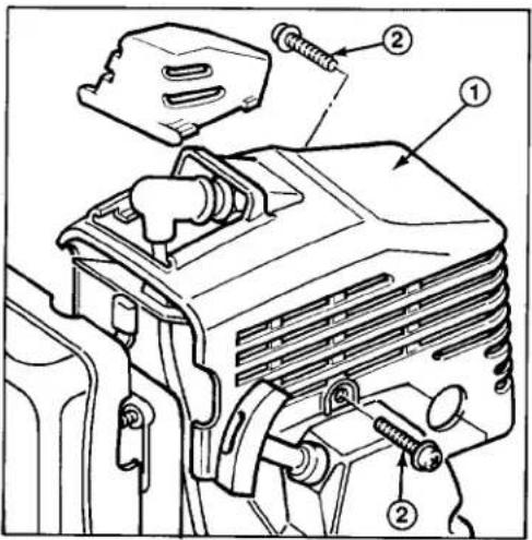 Technical diagram of a mechanical assembly with numbered components, likely for maintenance or repair instructions.