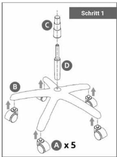 Schritt 1 C D B A x 5