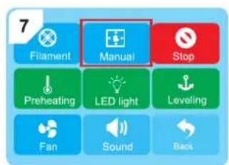 7 Filament Manual Stop Preheating LED light Leveling Fan Sound Back