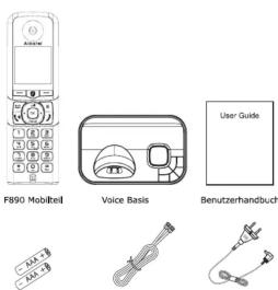 ALCATEL F890 Voice Duo - Verpackungsinhalt - 1
