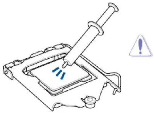 Technical illustration of a mechanical assembly with a tool and warning symbol (no text or labels)