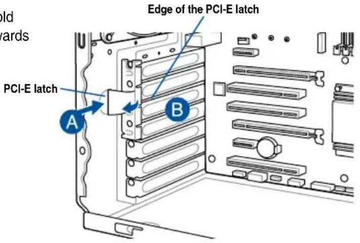 Edge of the PCI-E latch PCI-E latch A B