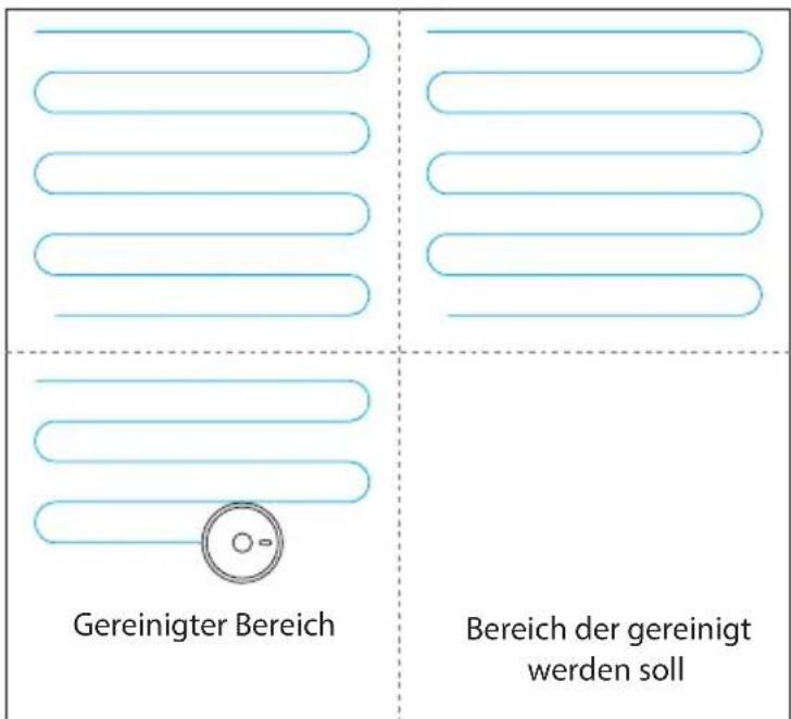 Gereinigter Bereich Bereich der gereinigt werden soll