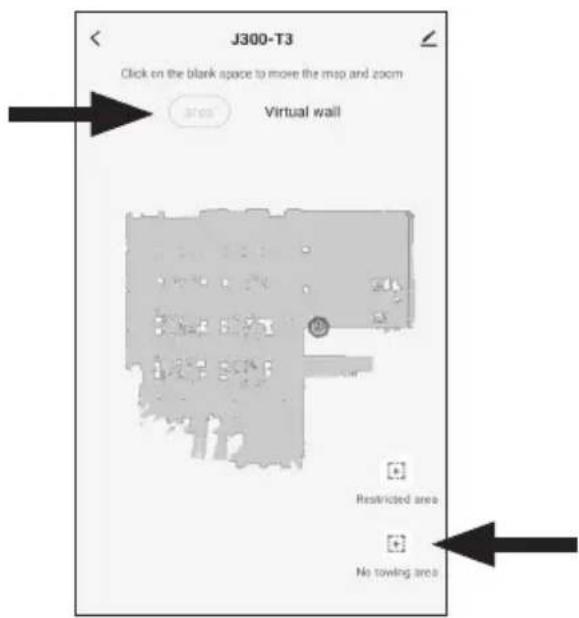 J300-T3 Click on the blank space to move the msp and zoom Virtual wall Restricted area No towing area