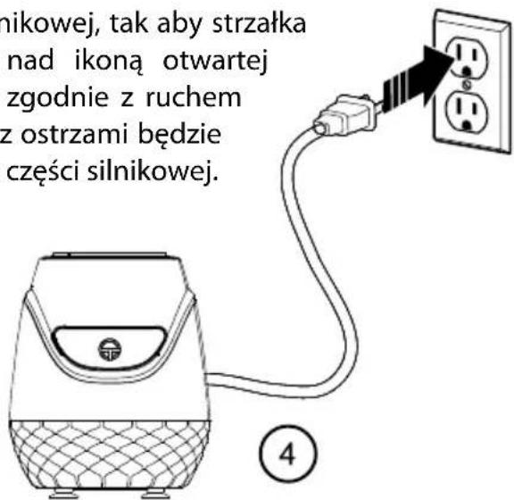 nikowej, tak aby strzałka nad ikoną otwartej zgodnie z ruchem z ostrzami będzie części silnikowej.