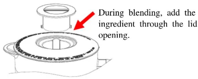 During blending, add the ingredient through the lid opening.