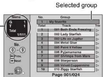 Selected group Menu G 1 T 1 Total 1/111 No. 0 - 9 Prev. Next No. : My favorite Total Track Tree 1 001 Both Ends Freezing 2 002 Lady Starfish 3 003 Lifts on Jupiter 4 004 Metal Glue 5 005 Paint It Yellow 6 006 Pyjamamama 7 007 Shrimps from Mars 8 008 Starperson 9 009 Velvet Cuppermine 10 010 Ziggy Starfish Page 001/024