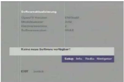 Softwareaktualisierung OgwertY Version Model number Wordset versions Software version Keine neue Software verfügbar! Setup Info Radio Navigator EXIT jaund