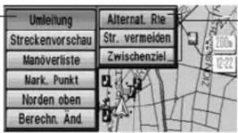 Umleitung Streckenvorschau Manöverliste Mark. Punkt Norden oben Berechn. And. Alternat. Rie Str. vermeiden Zwischenziel 200% 12-22