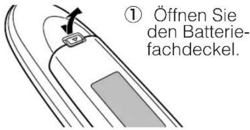 ① Öffnen Sie den Batterie- fachdeckel.