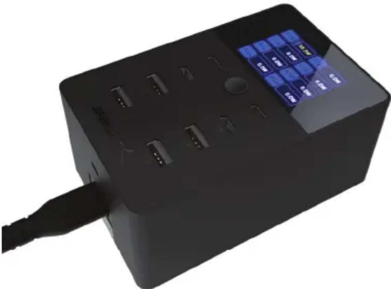 Sabrent AX-8PTC - 252W 8-PORT USB PD 3.0 CHARGER WITH COLOR LCD STATUS DISPLAY - 1