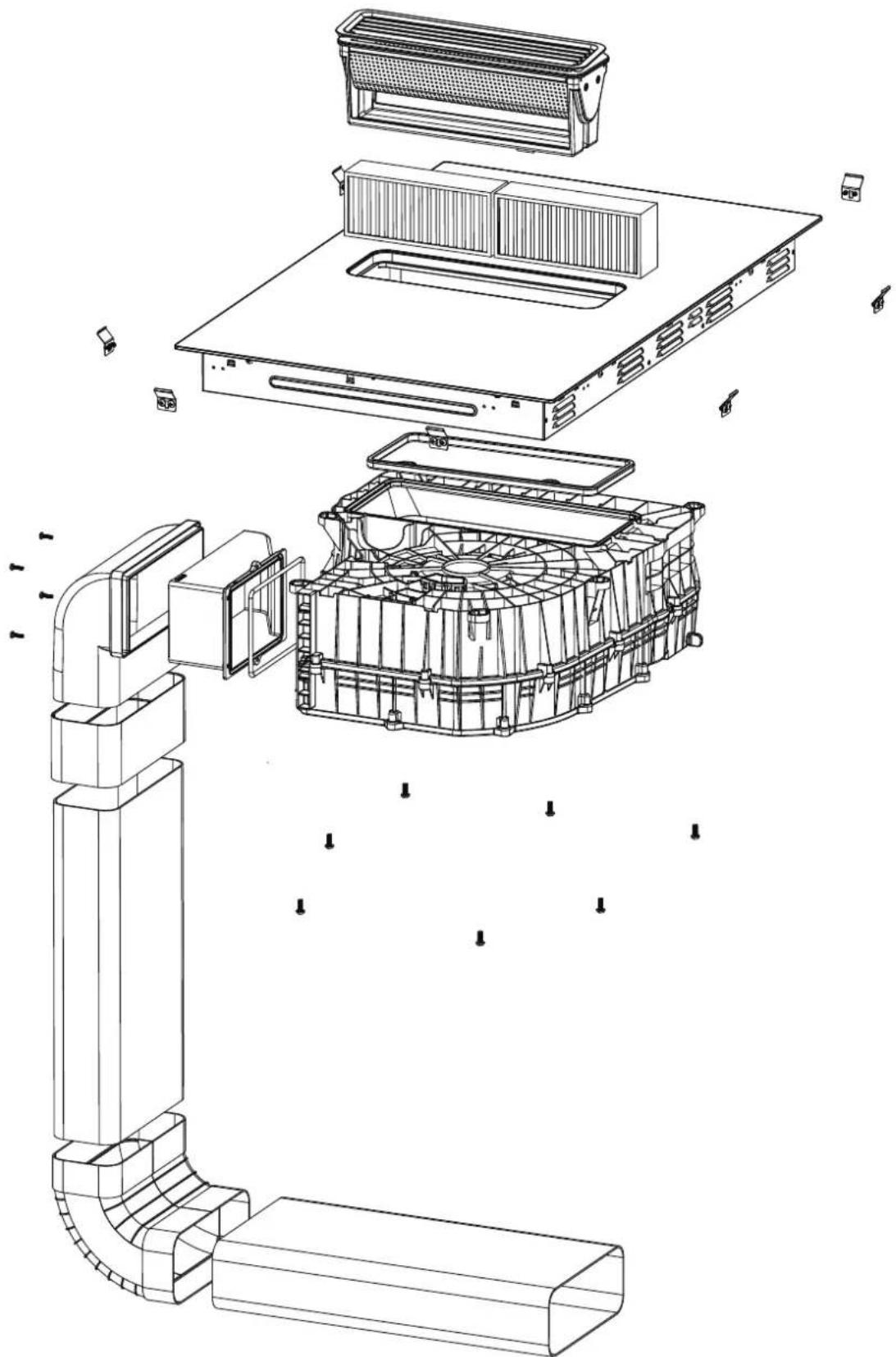 Master Kitchen MKHI 804FH ED BK - Accessori per l'installazione, scarico verso l'interno - 2