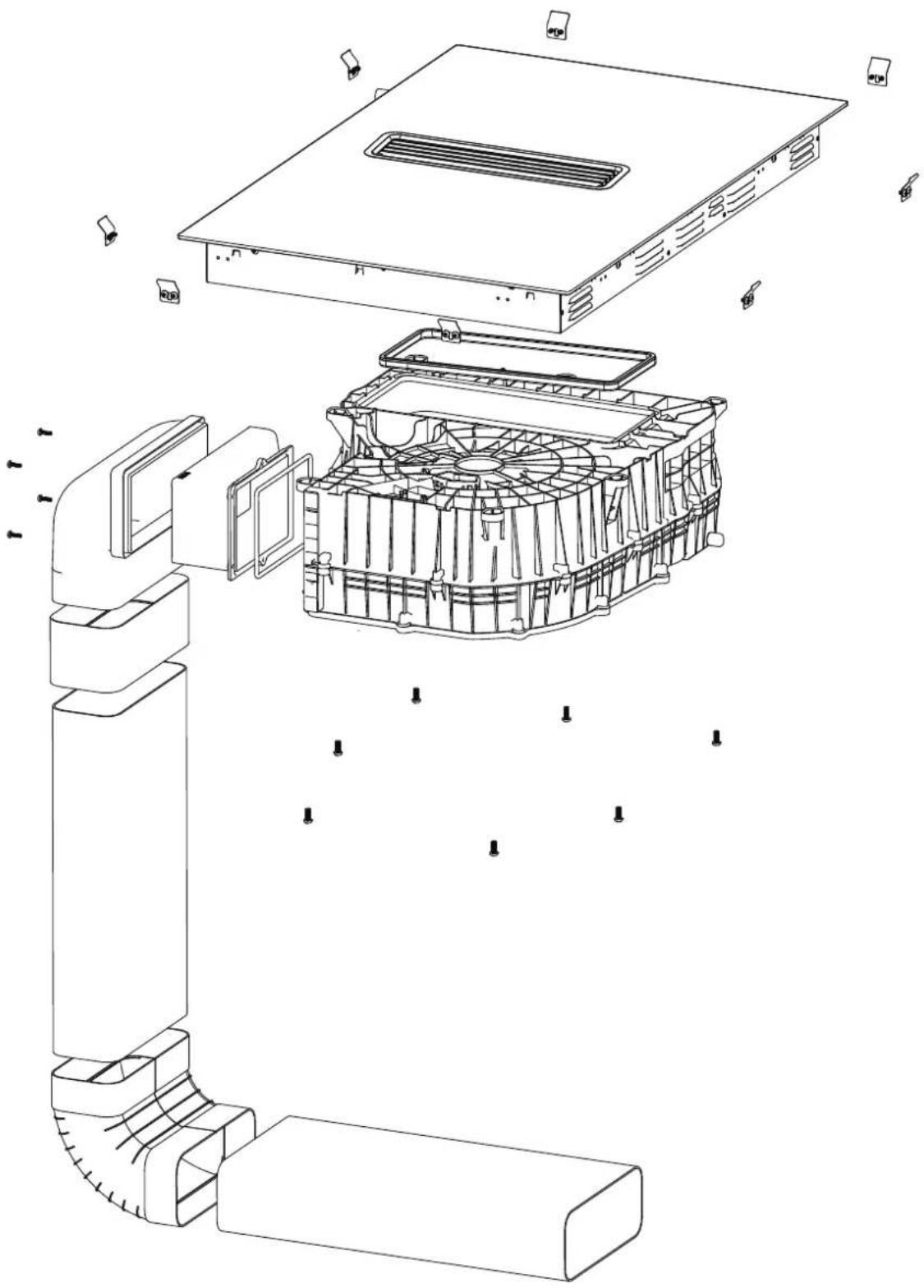 Master Kitchen MKHI 804FH ED BK - Installation Accessories, Outward Discharge - 2