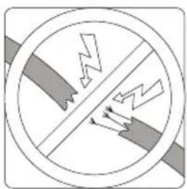 Prohibition sign indicating no hazard, showing lightning bolt symbol and crossed-out lines