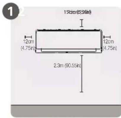 15cm (6.90in) 12cm (4.75in) 12cm (4.75in) 2.3m (90.55in)