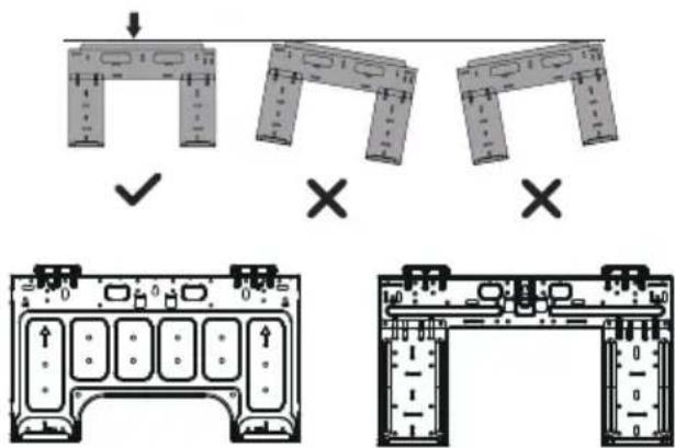 Diagram illustrating three states of a door handle replacement process with check and cross icons indicating replacement or cancellation.