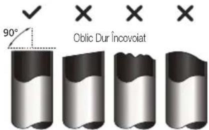 90° Oblic Dur încovoiat