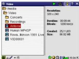 /media Video Concerts Recordings Antoine Human MP4SP Rowa...thinson 1991 Live VID00001 Resolution: 320 x 240 Duration: 00.09.44 Bitrate: 1200 kbit/s Created: 25/11/03 Size: 86.92 MB