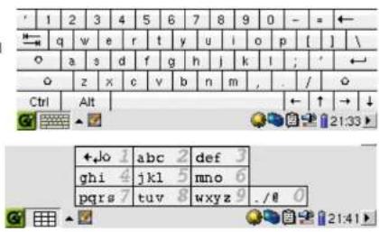 1 2 3 4 5 6 7 8 9 0 - = ← q w e r t y u i o p [ ] \ a s d f g h j k l ; ' ← o z x c v b n m , . / / o Ctrl Alt | ←↑→↓ ghi 4 jkl 5 mno 6 pqrs 7 tuv 8 wxyz 9 ./@ 0 21:33