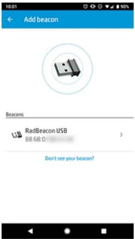 Add beacon Beacons RadBeacon USB 88:68:0 Don't see your beacon?
