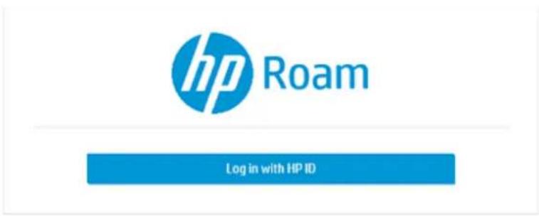 hp Roam Log in with HP ID
