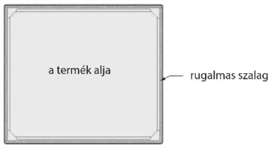 a termék alja rugalmas szalag