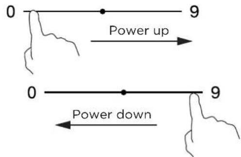 0 9 Power up 0 9 Power down