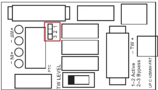 - M+ - N1+ ○ ○ PTC TW LEVEL 3 2 1 1-2 Active 2-3 Bypass - TW + UP C 42BMW-FRT