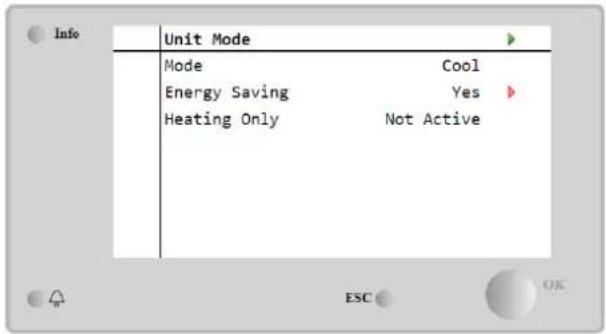 Info Unit Mode Mode Cool Energy Saving Yes Heating Only Not Active
