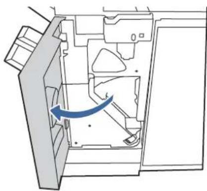 HP Color LaserJet Enterprise MFP 6800dn - Entfernen und Ersetzen des Heftklammernmagazins im Finisher - 1